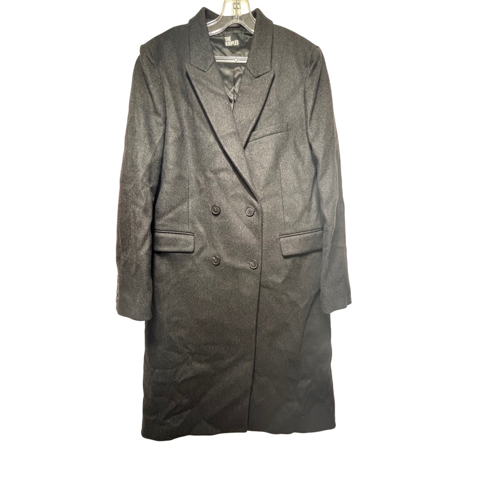 The Kooples Women's Long Double‎ Breasted Wool Coat Gray EU 38/US 10 MSRP $675